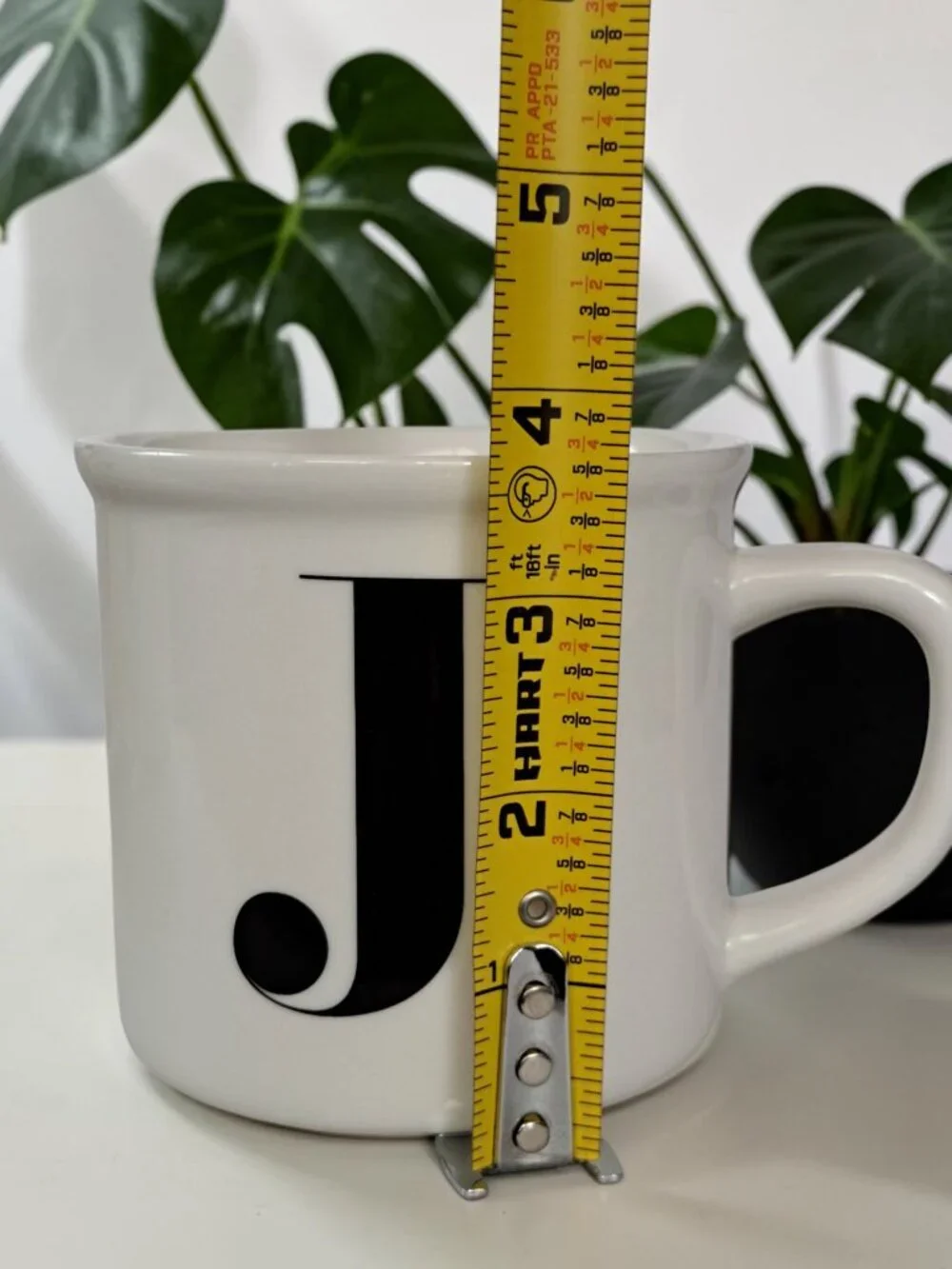 Vintage Pottery Barn Monogram “J” Letter Alphabet White Coffee Tea Mug